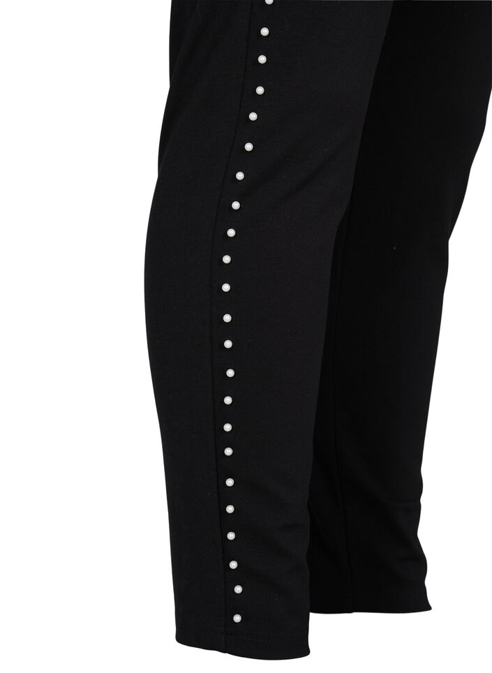 Leggings med pärlor, Black, Packshot image number 3
