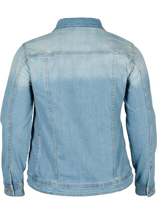 Ljus jeansjacka med bröstfickor, Light blue denim, Packshot image number 1