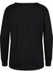 L&aring;ng&auml;rmad topp med spetsdetaljer, Black, Packshot image number 1