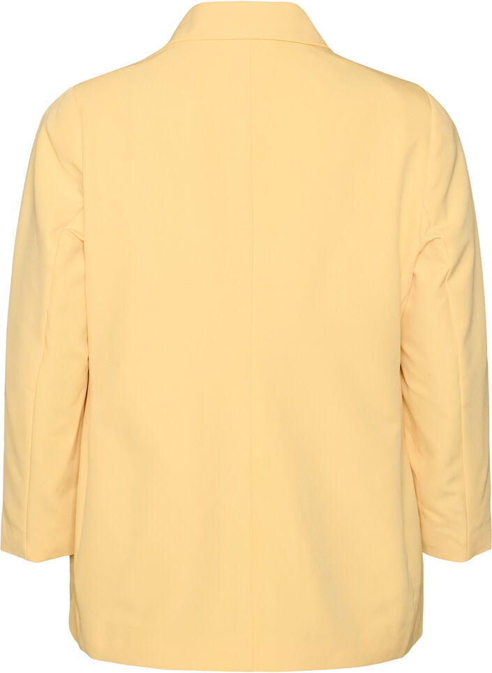 Klassisk blazer med kn&auml;ppning, Gul, Packshot image number 1