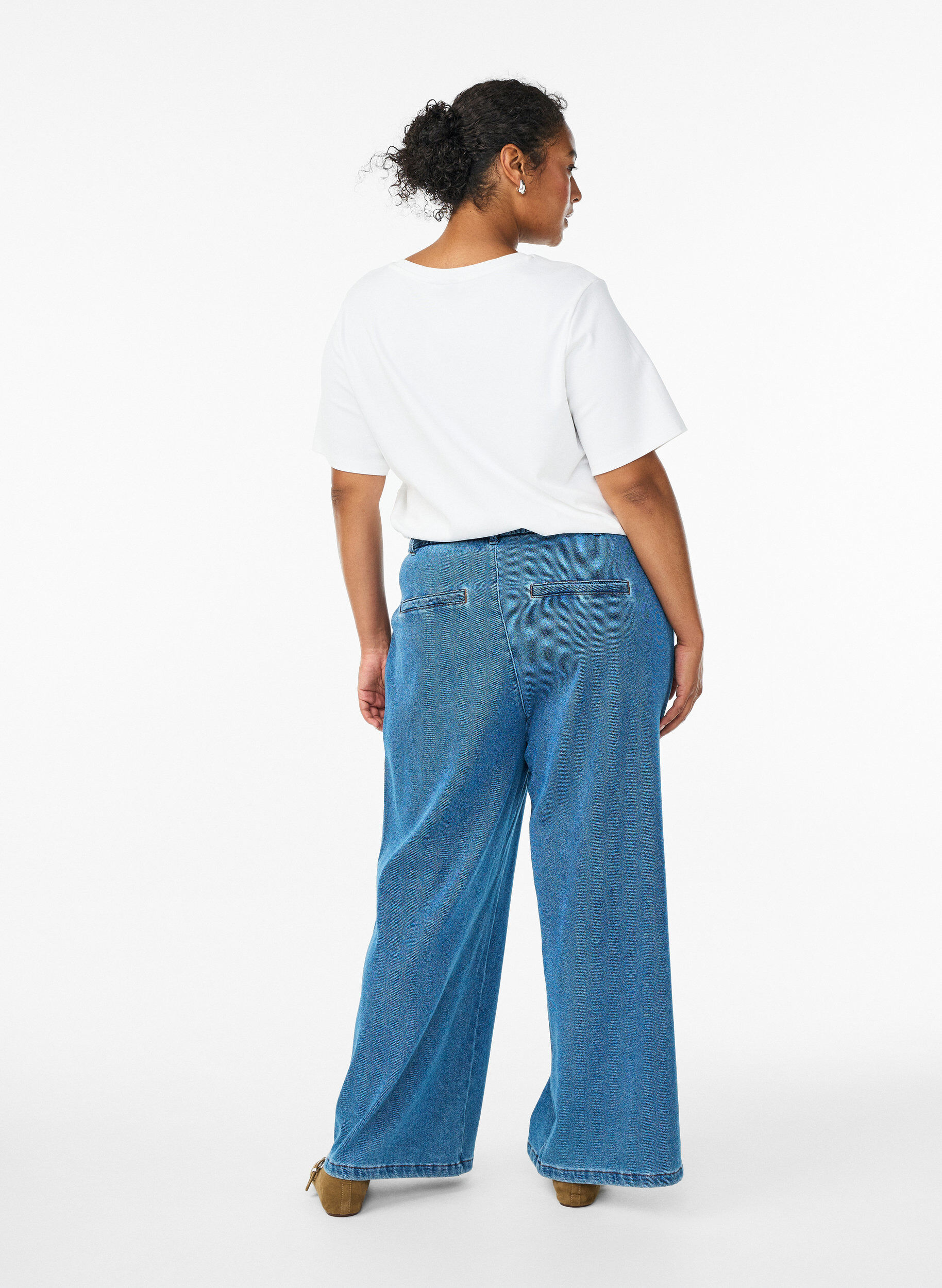 ZizziJeans med l&ouml;s passform, res&aring;r och dragsko, Bl&aring;, Model image number 1