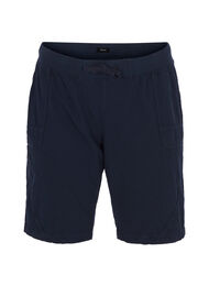 L&ouml;sa shorts i bomull med fickor, Bl&aring;