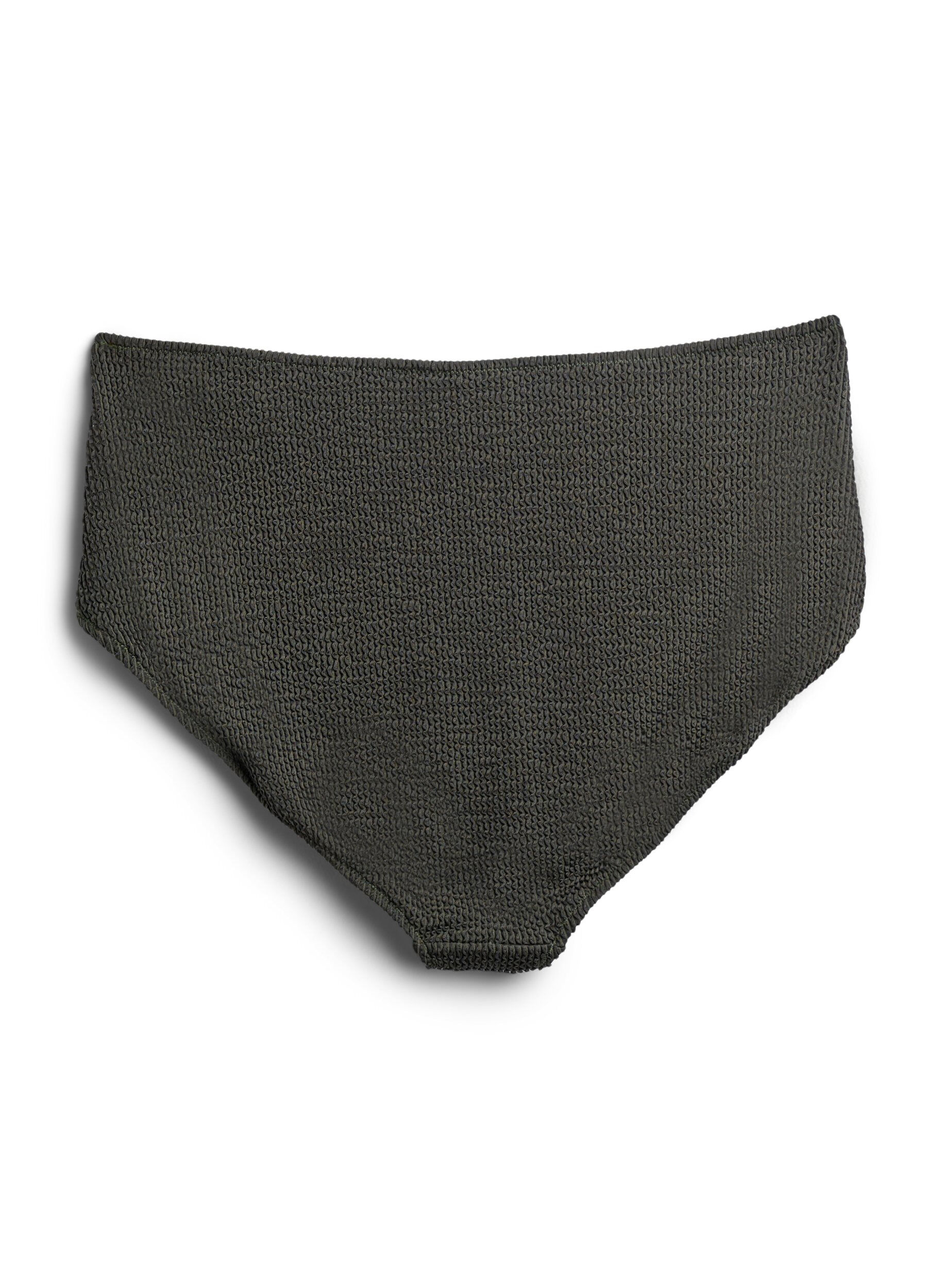 Zizzi Bikinitrosa med textur och h&ouml;g midja, Gr&ouml;n, Packshot image number 1