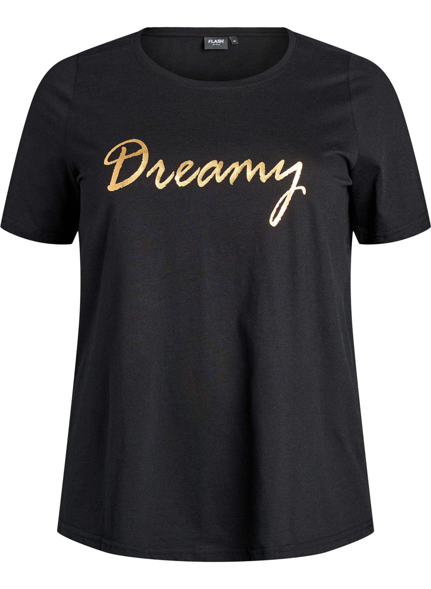 Zizzi FLASH - T-shirt med tryck, Svart, Packshot image number 0