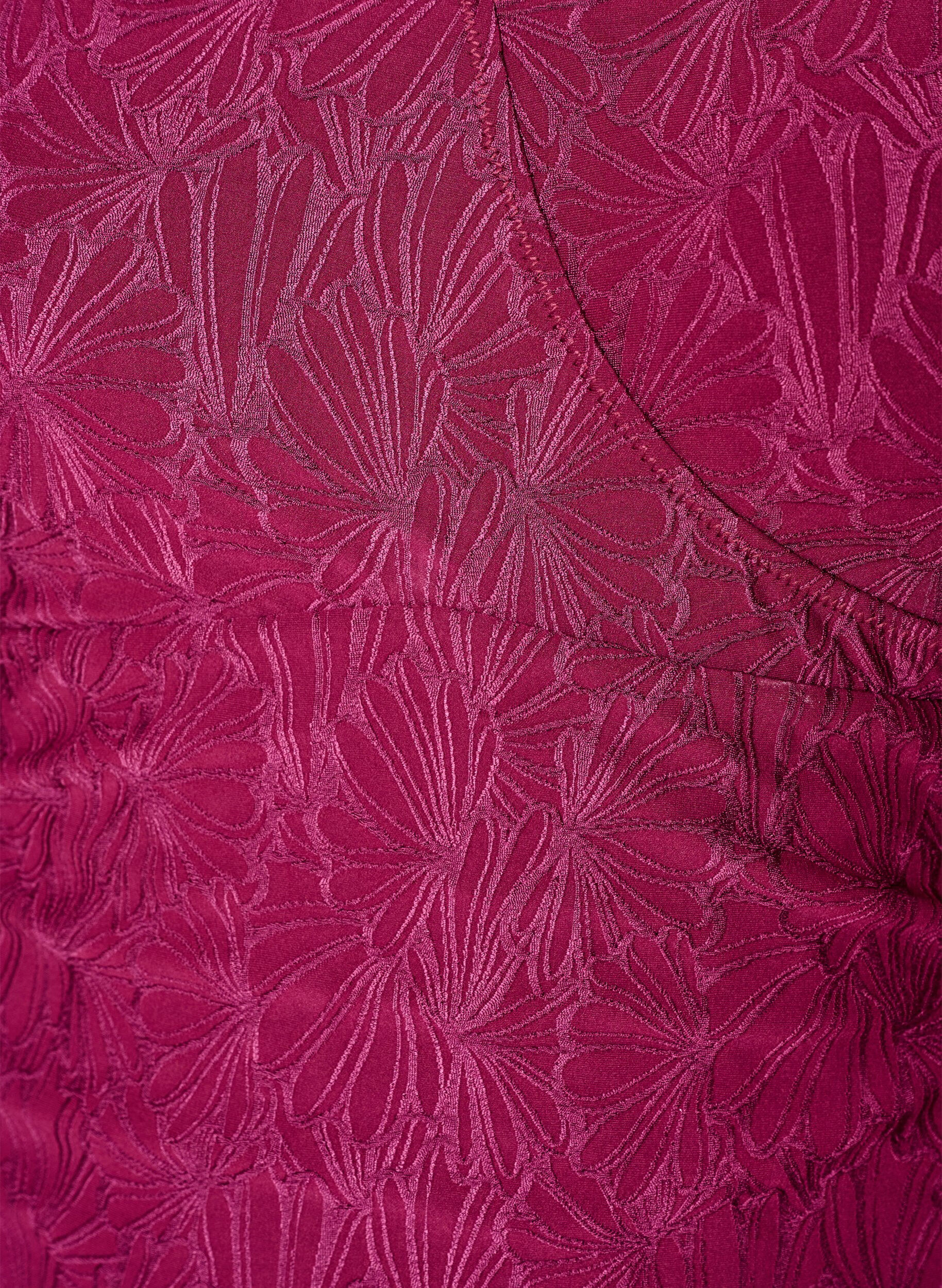 Zizzi Baddr&auml;kt med omlottdetalj och blommig ton-i-ton-struktur, R&ouml;d, Packshot image number 2