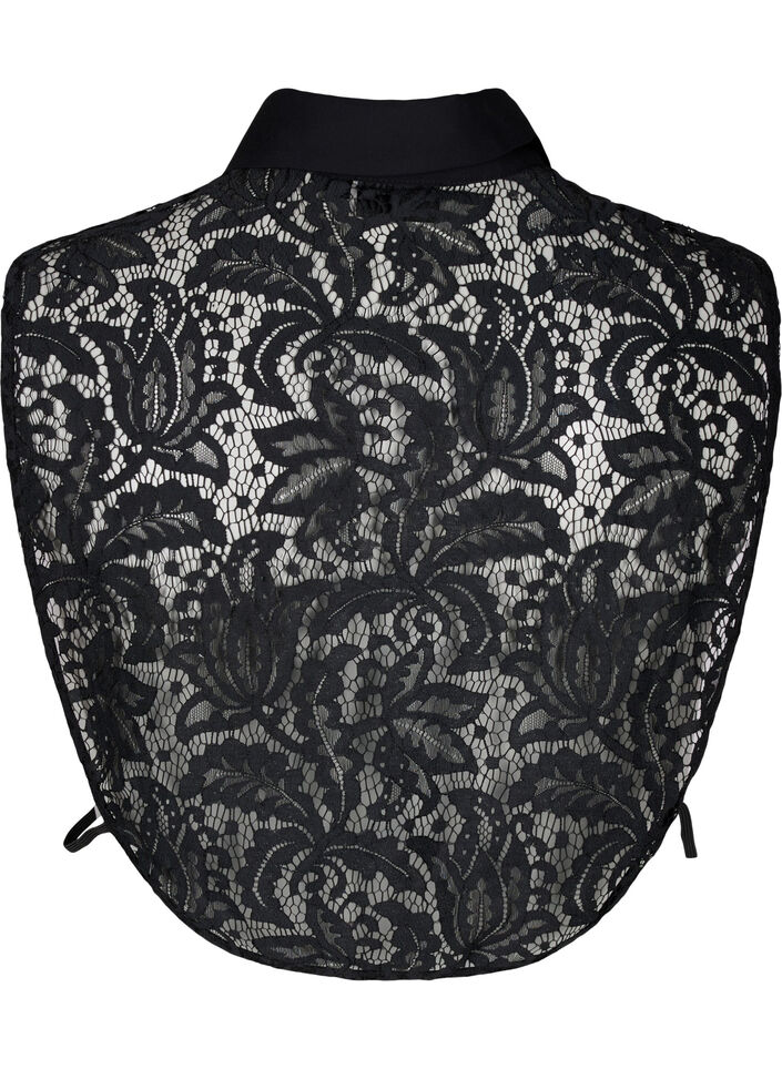 Lös skjortkrage med spets, Black, Packshot image number 1
