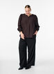 Viskosblus med smock och rynkade detaljer, Brun, Model image number 1