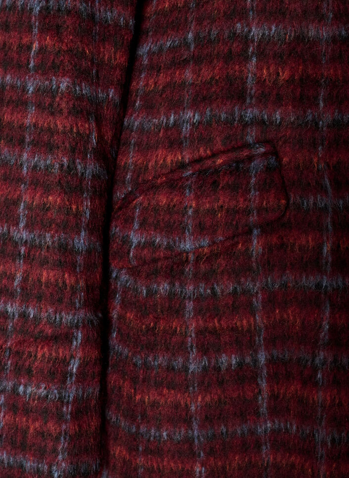 Rutig kappa med fickor, R&ouml;d, Packshot image number 3