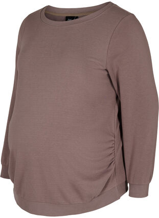 Gravidsweatshirt med ribbade kanter, Iron, Packshot image number 0