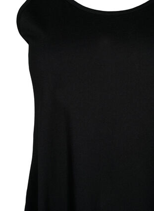 Ärmlös bomullsklänning med a-linjeform, Black, Packshot image number 2