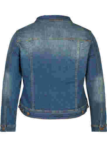 Kort jeansjacka, Blue denim, Packshot image number 1