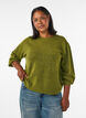 Stickad blus med knappdetalj, Gr&ouml;n, Model image number 0