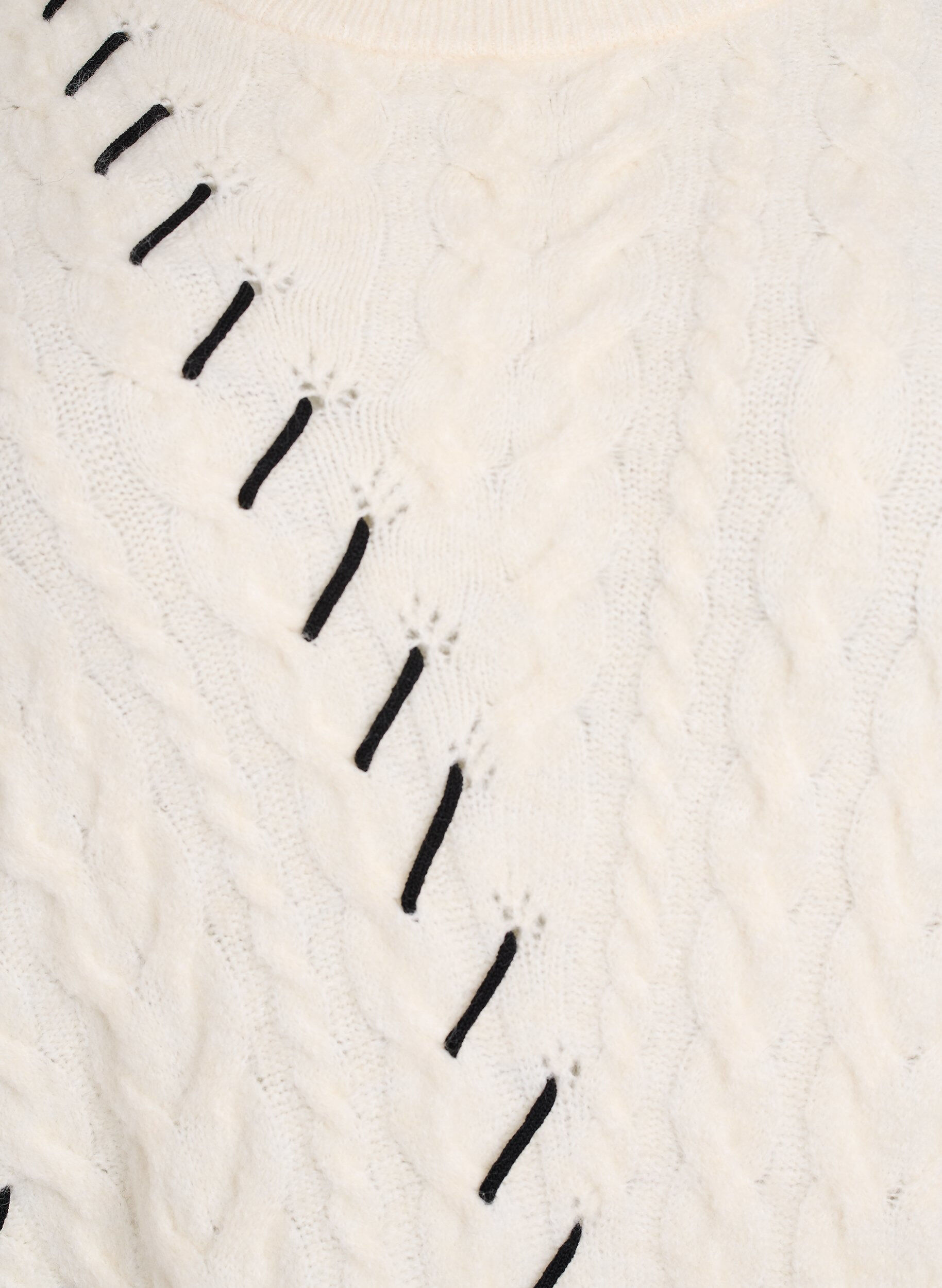 Zizzi Stickad blus med kabelstickning och kontrastdetaljer, Beige, Packshot image number 2