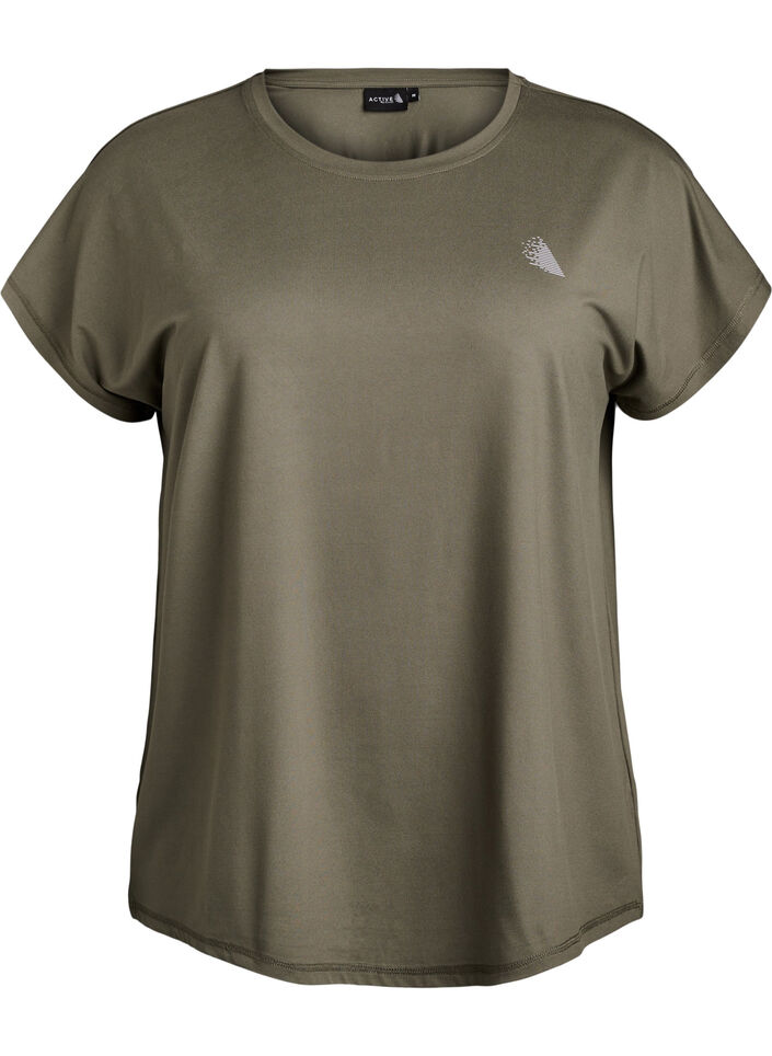 Enf&auml;rgad tr&auml;nings-T-shirt, Gr&ouml;n, Packshot image number 0