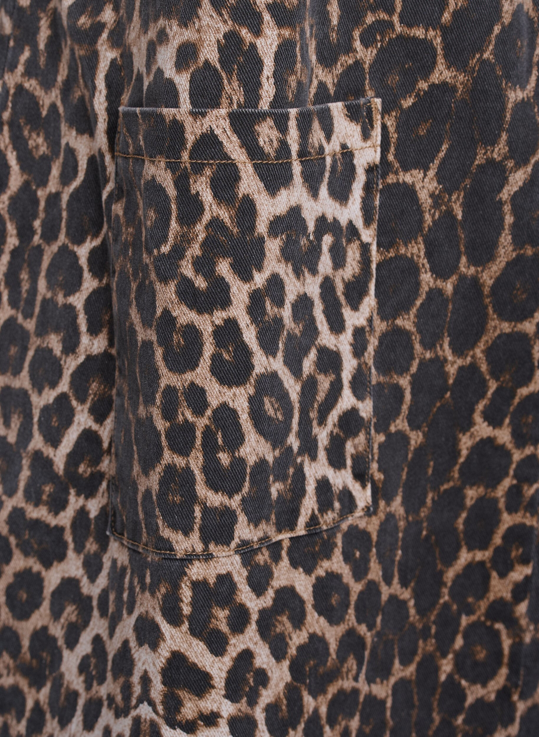 Zizzi &Auml;rml&ouml;s kl&auml;nning med fickor och leopardm&ouml;nster, Brun, Packshot image number 3