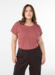 Kort&auml;rmad t-shirt i bomullsblandning, Rosa, Model image number 0
