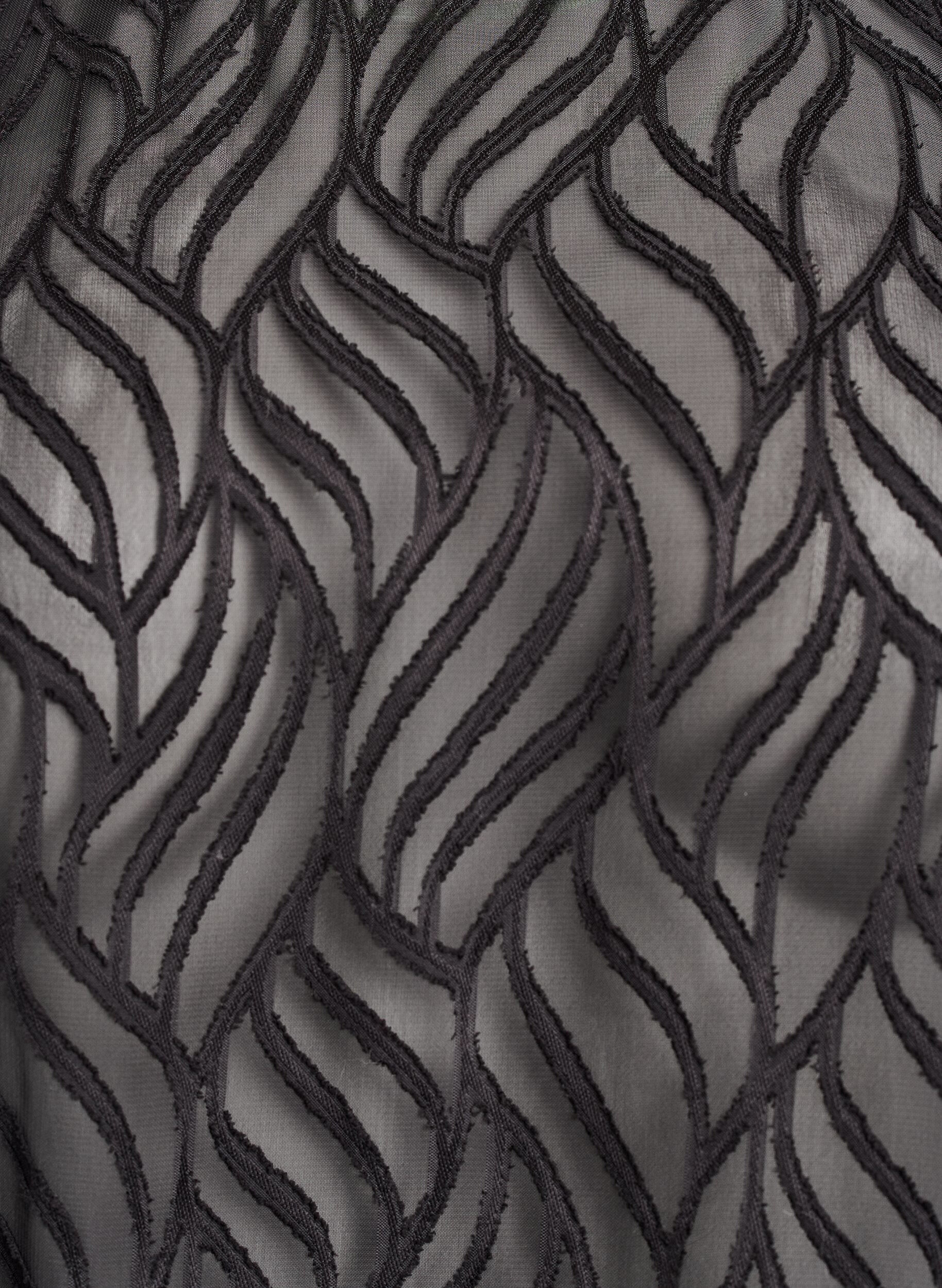 Zizzi Blus i chiffong med strukturm&ouml;nster, Svart, Packshot image number 2