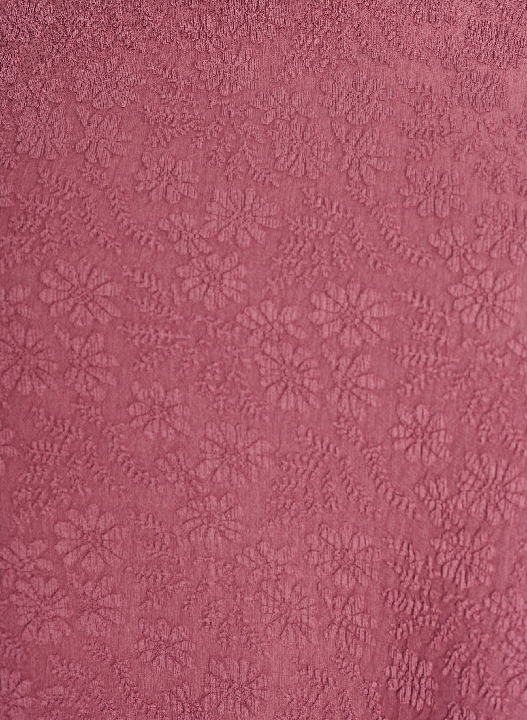 Zizzi Strukturerad blus med korta &auml;rmar, Rosa, Packshot image number 2