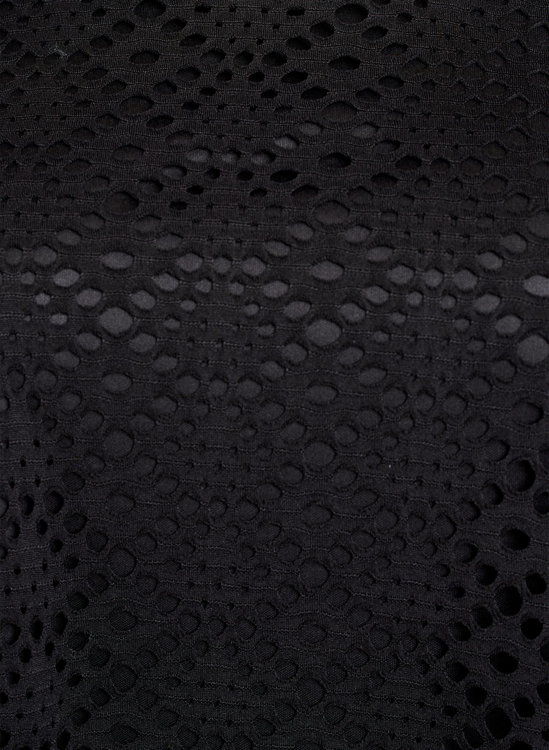 Zizzi Kn&auml;l&aring;ng kl&auml;nning med h&aring;lm&ouml;nster och korta &auml;rmar, Svart, Packshot image number 2