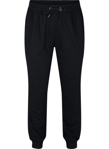 Sweatpants med sportiga detaljer, Black, Packshot image number 0
