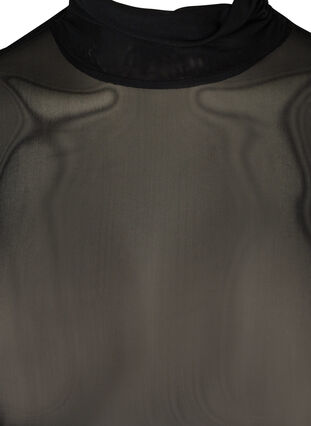 Mesh-blus med hög hals, Black, Packshot image number 2