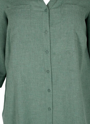 Skjortblus med v-ringning och fickor, Balsam Green, Packshot image number 2