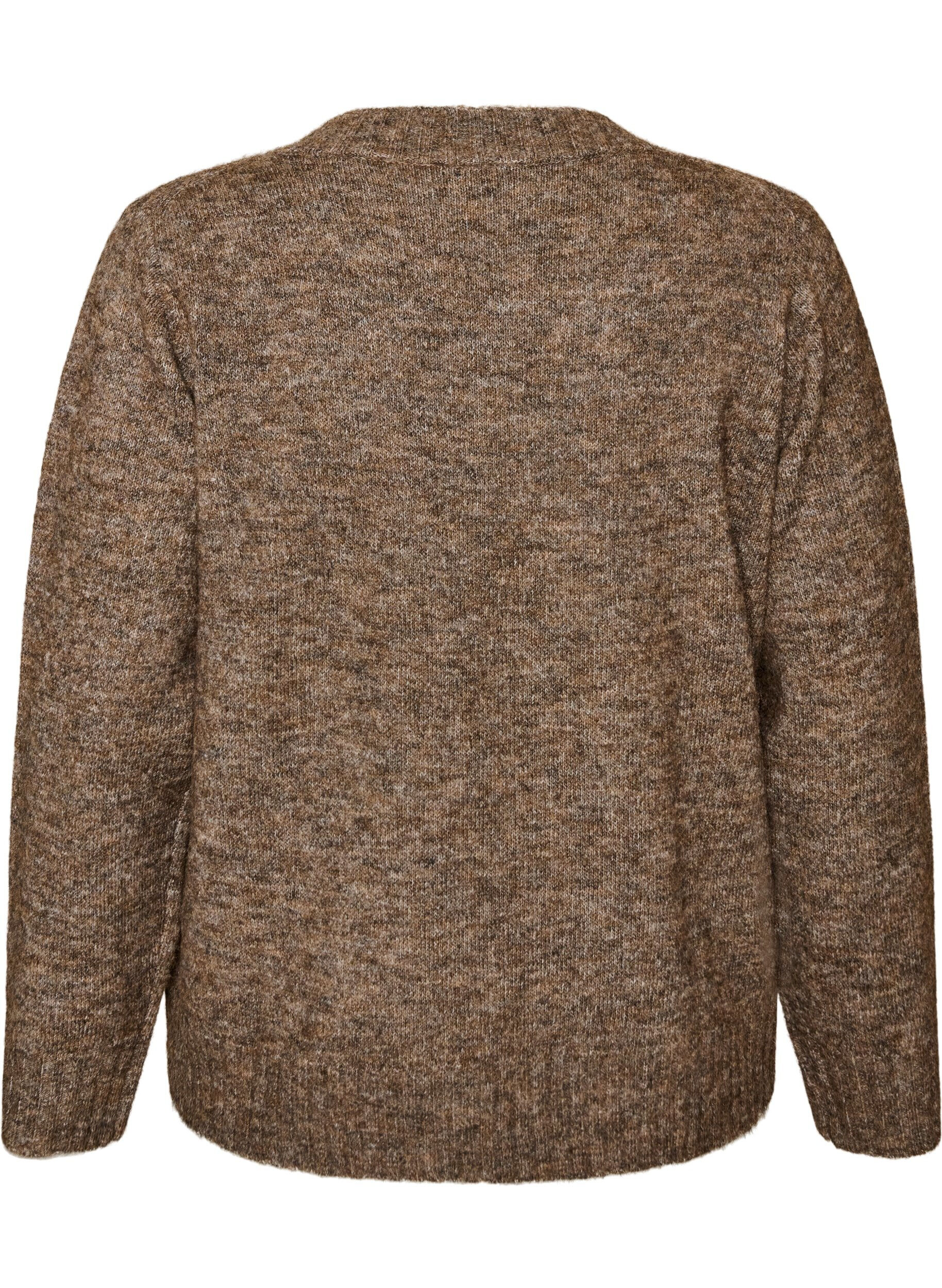 ZizziTr&ouml;ja med v-ringning, Brun, Packshot image number 1
