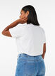 T-shirt i ekologisk bomull med tryck framtill, Vit, Model image number 2