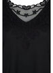 L&aring;ng&auml;rmad topp med spetsdetaljer, Black, Packshot image number 2