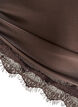 Sjal i satin med spetskant, Brun, Packshot image number 2