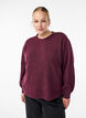 Stickad blus med knappdetalj, M&ouml;rk Bordeaux, Model image number 0