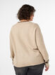 Tr&ouml;ja med logga och kontrastr&auml;nder, Beige, Model image number 2