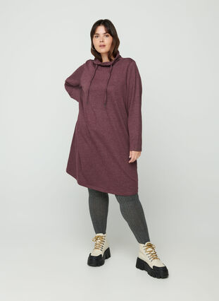 Enfärgad sweatklänning med luva, Fudge Mel., Model image number 2