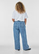Jeans med bred passform och s&ouml;mdetaljer, Bl&aring;, Model image number 1