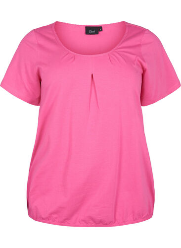 Kortärmad t-shirt i bomull, Shocking Pink, Packshot image number 0