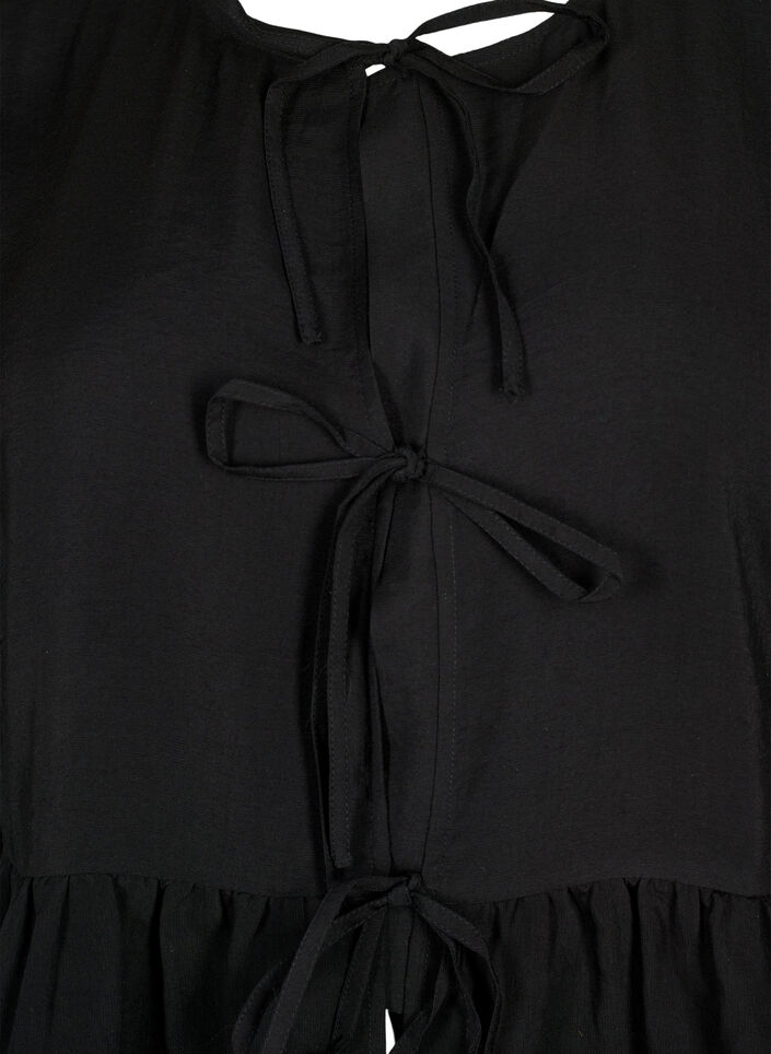 Viskosblus med broderi anglaise, Black, Packshot image number 2