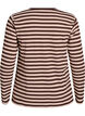 Randig blus med l&aring;nga &auml;rmar, Brun, Packshot image number 1
