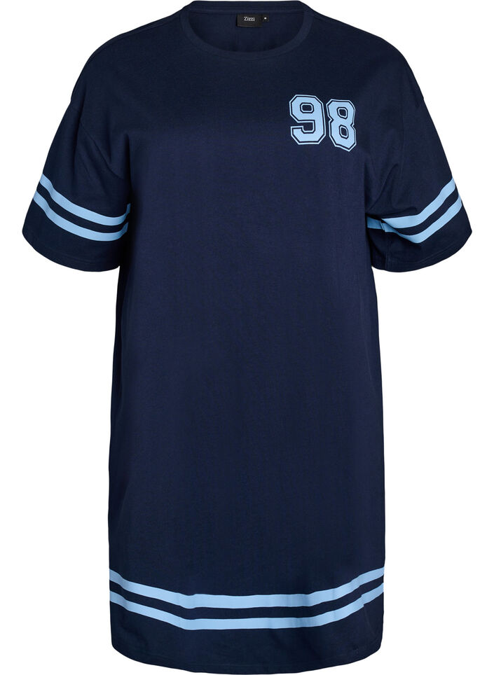 Kort t-shirtkl&auml;nning med sportiga detaljer, Bl&aring;, Packshot image number 0