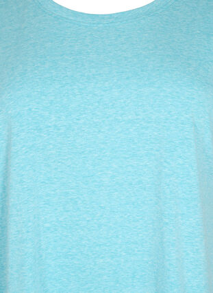 Melerad t-shirt med korta ärmar, Blue Atoll Mél, Packshot image number 2