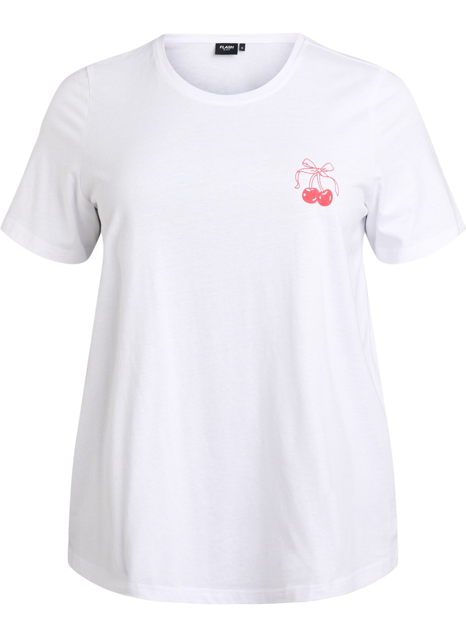Zizzi FLASH - T-shirt med tryck, Vit, Packshot image number 0