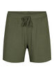 Löst sittande ribbade shorts i viskos, Thyme, Packshot image number 0