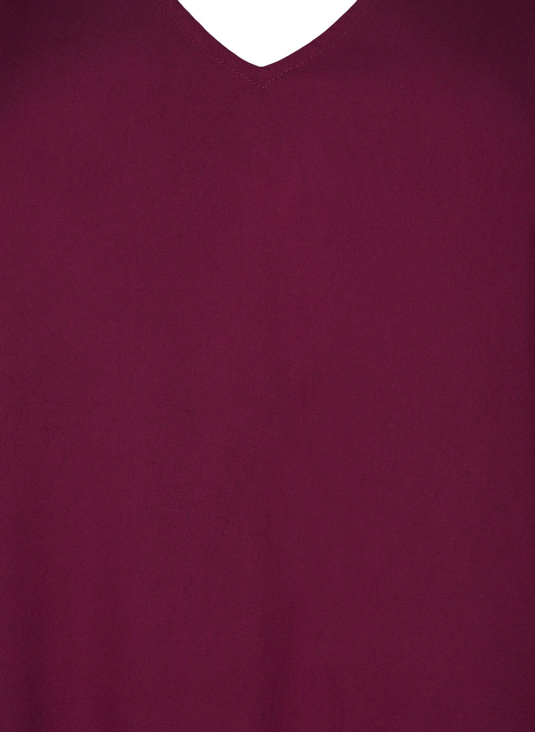 Zizzi Strandkl&auml;nning i viskos med axeldetalj, R&ouml;d, Packshot image number 2