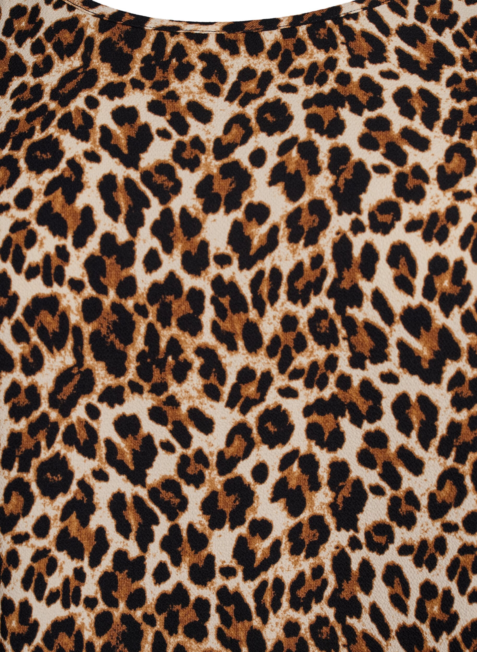 Zizzi Kl&auml;nning med m&ouml;nster och korta &auml;rmar, Brun, Packshot image number 2