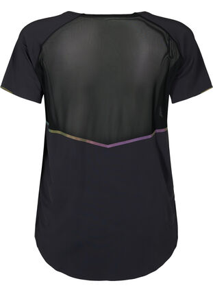Tränings-t-shirt med mesh och reflekterande detaljer, Black, Packshot image number 1