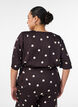 Prickig blus i viskos med v-ringning och knytning, Brun, Model image number 2
