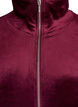 Cardigan i velour med dragkedja och h&ouml;g krage, M&ouml;rk Bordeaux, Packshot image number 2