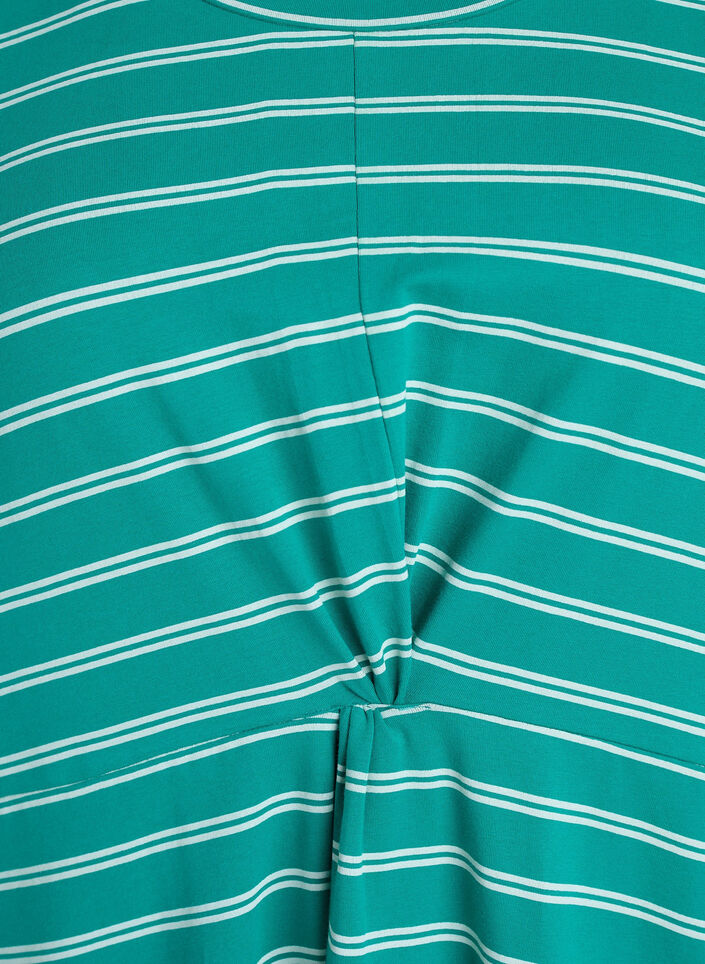 Kl&auml;nning i bomull med twist-detalj, Gr&ouml;n, Packshot image number 2