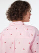 Skjorta med broderade blommor, Rosa, Model image number 3