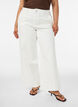 Myra jeans med h&ouml;g midja och bred passform, Vit, Model image number 2