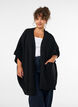Cardigan &ouml;ppen framtill med vida &auml;rmar, Svart, Model image number 0
